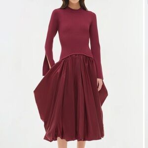 Elegant Burgundy Dress